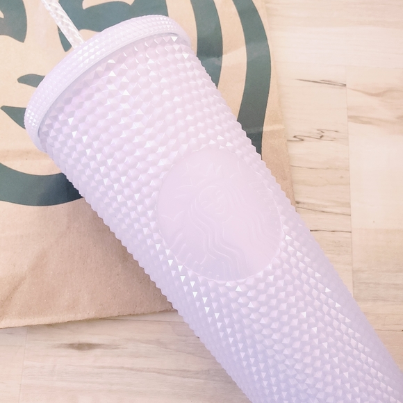 Starbucks 2021 Holiday Icy White Lilac Bling Studded Venti Reusable Tumbler - Picture 3 of 8